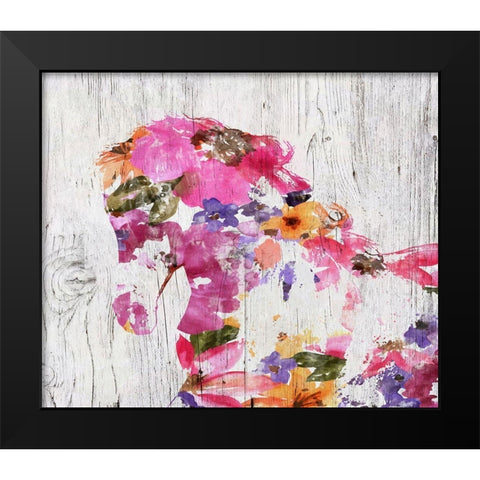 Bohemian Horse Black Modern Wood Framed Art Print by Orlov, Irena