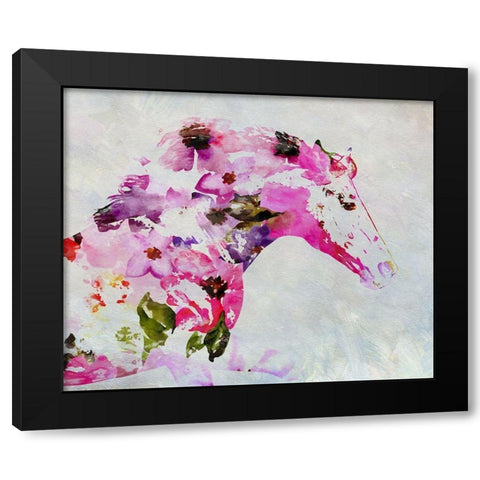 Running Gypsy Horse Black Modern Wood Framed Art Print by Orlov, Irena