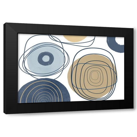 Blue Lines Minimalism II Black Modern Wood Framed Art Print by Orlov, Irena