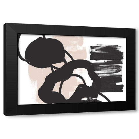 Minimalist Pink Black Palette I Black Modern Wood Framed Art Print with Double Matting by Orlov, Irena