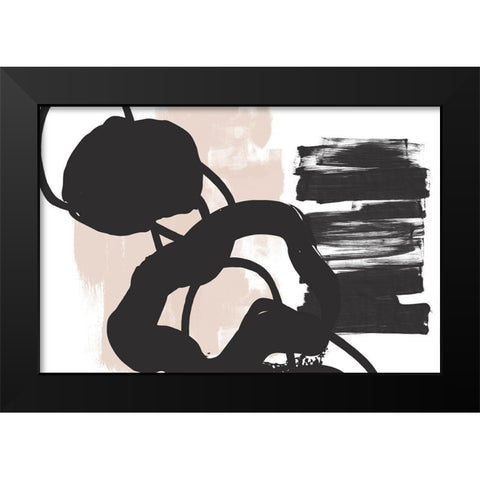 Minimalist Pink Black Palette I Black Modern Wood Framed Art Print by Orlov, Irena