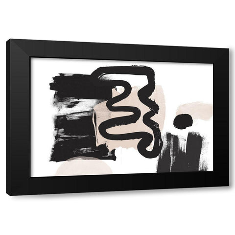 Minimalist Pink Black Palette II Black Modern Wood Framed Art Print with Double Matting by Orlov, Irena