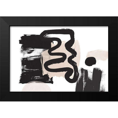 Minimalist Pink Black Palette II Black Modern Wood Framed Art Print by Orlov, Irena