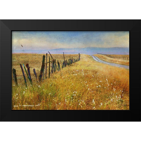 Quiet Road Out West Black Modern Wood Framed Art Print by Vest, Christopher