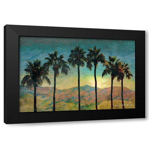 Row of Palms Pastel Black Modern Wood Framed Art Print by Vest, Christopher