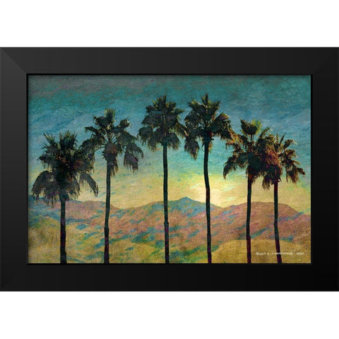 Row of Palms Pastel Black Modern Wood Framed Art Print by Vest, Christopher