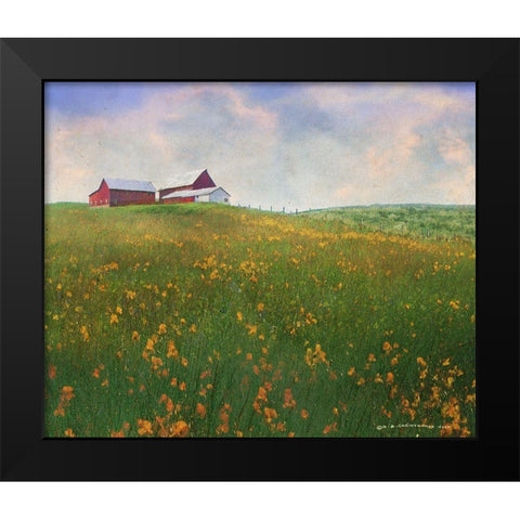 Meadow Farm Super Bloom Black Modern Wood Framed Art Print by Vest, Christopher