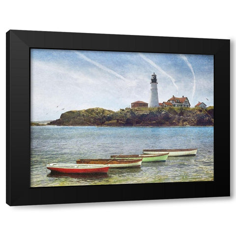 Portland Head Lighthouse Black Modern Wood Framed Art Print by Vest, Christopher