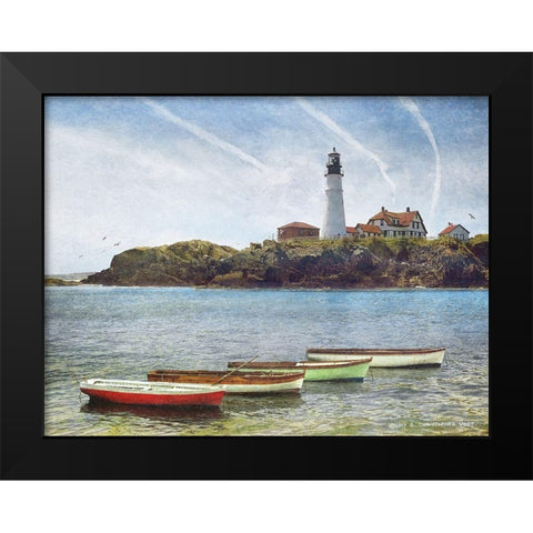 Portland Head Lighthouse Black Modern Wood Framed Art Print by Vest, Christopher