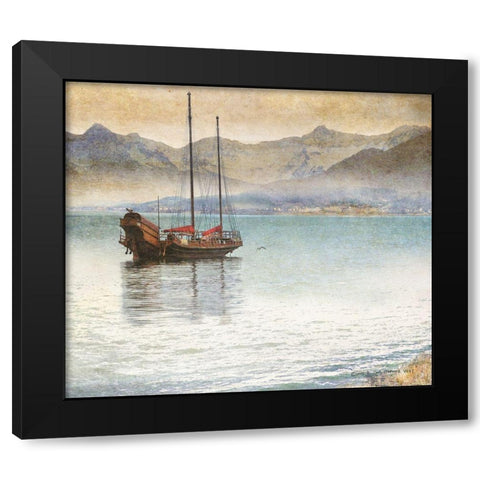Vintage Ship Black Modern Wood Framed Art Print with Double Matting by Vest, Christopher