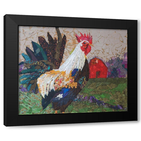 Au Chant du Coq Black Modern Wood Framed Art Print with Double Matting by St Hilaire, Elizabeth