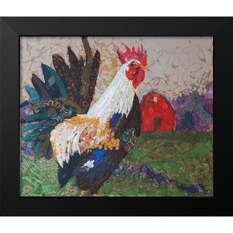 Au Chant du Coq Black Modern Wood Framed Art Print by St Hilaire, Elizabeth