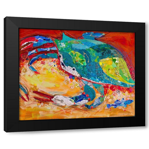 Blue Crab Triptych Black Modern Wood Framed Art Print by St Hilaire, Elizabeth