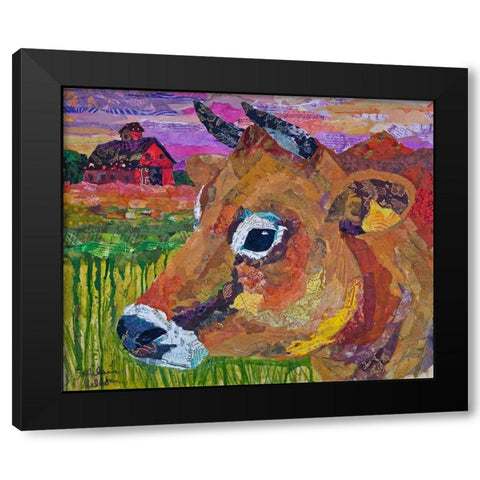Jersey Cow Guy Black Modern Wood Framed Art Print by St Hilaire, Elizabeth