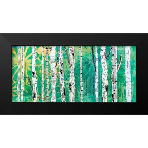 Birches Green  Black Modern Wood Framed Art Print by St Hilaire, Elizabeth