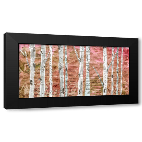 Birches Coral  Black Modern Wood Framed Art Print with Double Matting by St Hilaire, Elizabeth