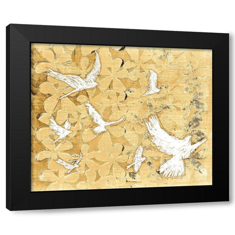 Birds on Brown Black Modern Wood Framed Art Print by St Hilaire, Elizabeth