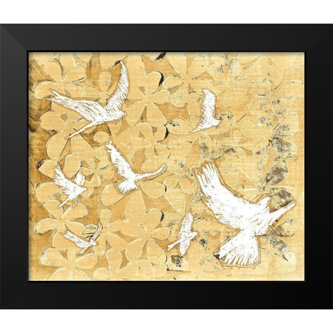 Birds on Brown Black Modern Wood Framed Art Print by St Hilaire, Elizabeth