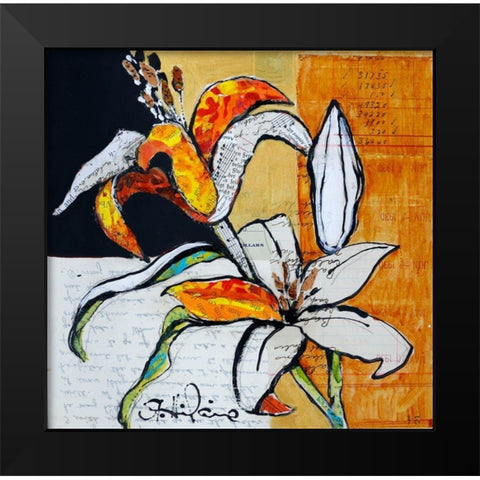 Lily Floral Study Black Modern Wood Framed Art Print by St Hilaire, Elizabeth
