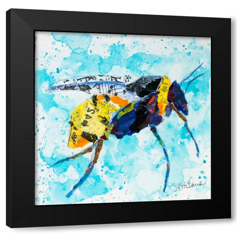 Buzzy Bee Black Modern Wood Framed Art Print with Double Matting by St Hilaire, Elizabeth