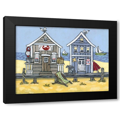 Crab Shack Black Modern Wood Framed Art Print by Wojahn, Holly