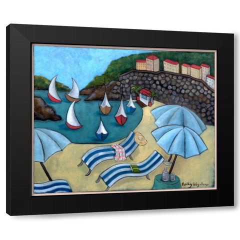 Under the Umbrellas Black Modern Wood Framed Art Print with Double Matting by Wojahn, Holly