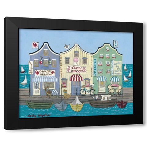 Crabby in the morning Black Modern Wood Framed Art Print by Wojahn, Holly