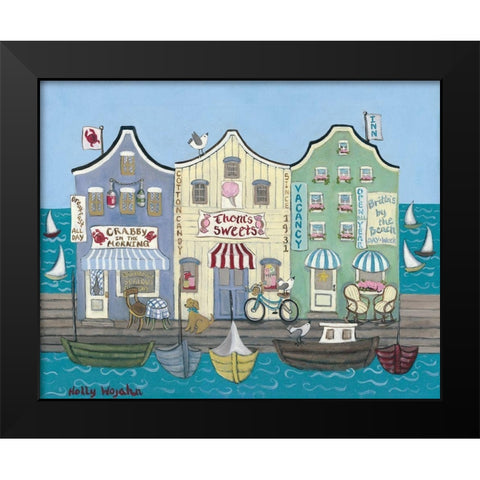 Crabby in the morning Black Modern Wood Framed Art Print by Wojahn, Holly