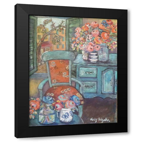 Another Room of Flowers Black Modern Wood Framed Art Print by Wojahn, Holly