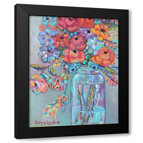 More Flowers in a Jar Black Modern Wood Framed Art Print by Wojahn, Holly