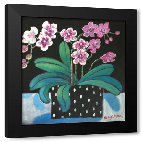 Orchid for Terri Black Modern Wood Framed Art Print by Wojahn, Holly