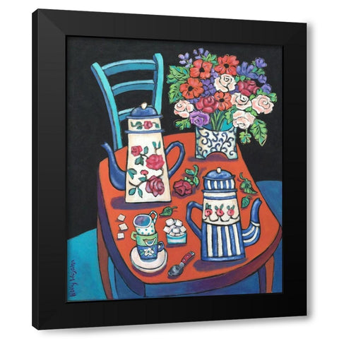 Bon Matin Black Modern Wood Framed Art Print with Double Matting by Wojahn, Holly