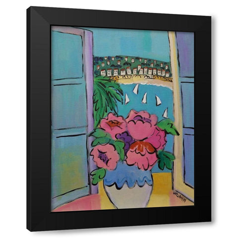 Flowers at the Window Black Modern Wood Framed Art Print with Double Matting by Wojahn, Holly