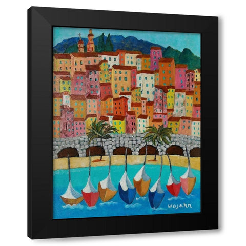 Vieux Menton  Black Modern Wood Framed Art Print by Wojahn, Holly