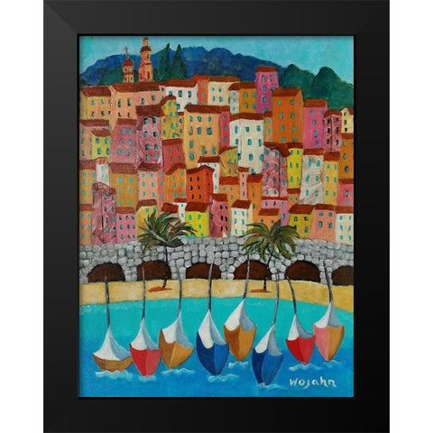 Vieux Menton  Black Modern Wood Framed Art Print by Wojahn, Holly