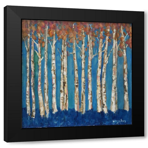 Trees Pink Black Modern Wood Framed Art Print with Double Matting by Wojahn, Holly