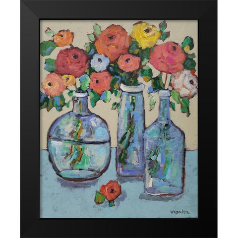 More Buds in a Bottle Black Modern Wood Framed Art Print by Wojahn, Holly