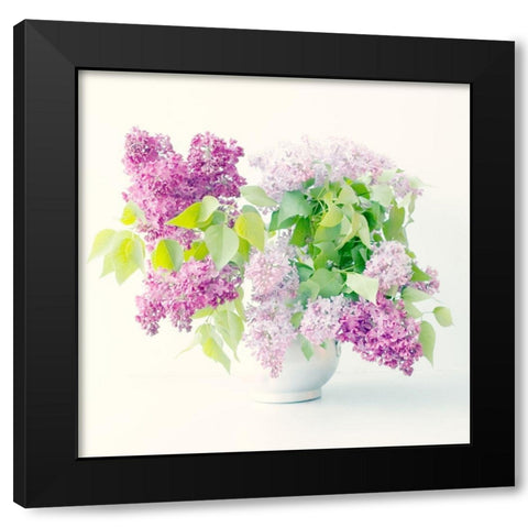 Lilac Bouquet Black Modern Wood Framed Art Print with Double Matting by Stalus, Judy