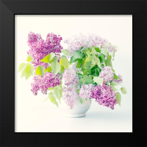 Lilac Bouquet Black Modern Wood Framed Art Print by Stalus, Judy