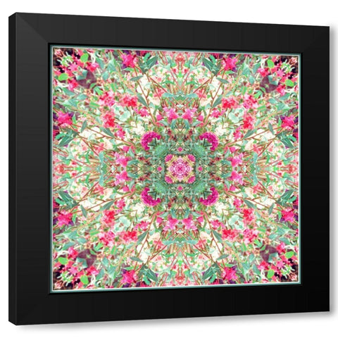 Mandala Azalea Black Modern Wood Framed Art Print with Double Matting by Stalus, Judy