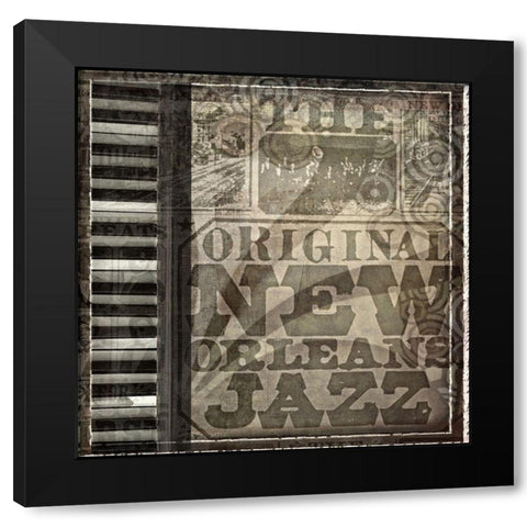 Jazz Black Modern Wood Framed Art Print by Smith, Karen