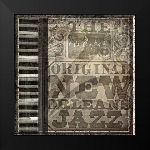 Jazz Black Modern Wood Framed Art Print by Smith, Karen