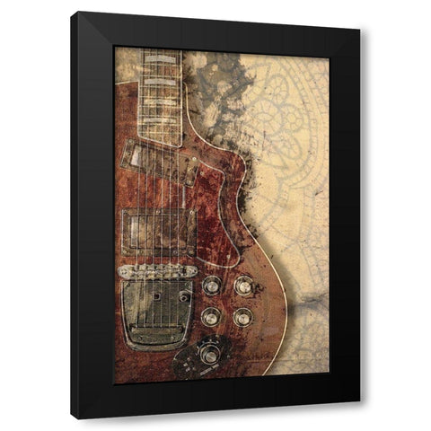 Guitarange Black Modern Wood Framed Art Print with Double Matting by Smith, Karen