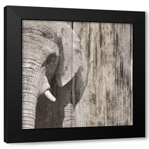 Wildheads Elephant Black Modern Wood Framed Art Print with Double Matting by Smith, Karen