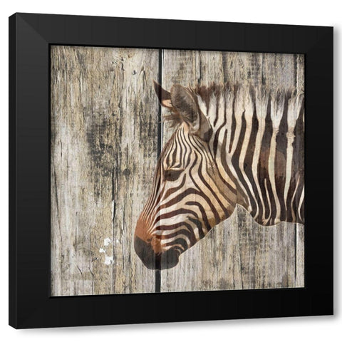 Wildheads Zebra Black Modern Wood Framed Art Print with Double Matting by Smith, Karen