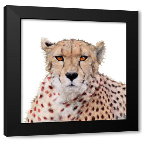 Cheetah Paint Black Modern Wood Framed Art Print by Smith, Karen