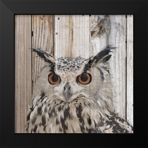 Owlish Black Modern Wood Framed Art Print by Smith, Karen