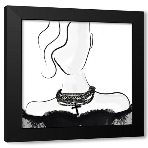 Couture Goth  Black Modern Wood Framed Art Print by Smith, Karen