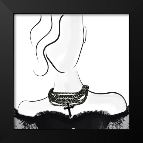 Couture Goth  Black Modern Wood Framed Art Print by Smith, Karen