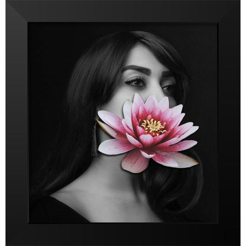 Flower Face III Black Modern Wood Framed Art Print by Smith, Karen